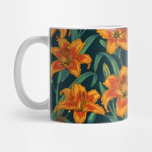 Orange lily flowers Mug